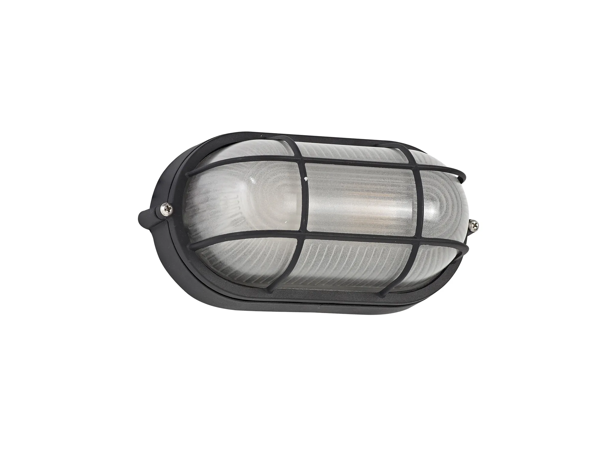 Avon Oval Wall Lamp 1 Light IP44 Outdoor Black D0480  Deco Avon